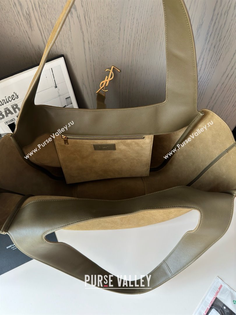 Saint Laurent Bea Tote in Suede 763435 Barley Green 2025 Top Quality (HONGS-25031715)