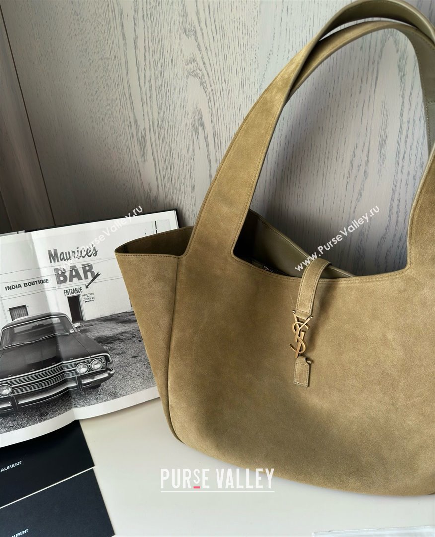 Saint Laurent Bea Tote in Suede 763435 Barley Green 2025 Top Quality (HONGS-25031715)