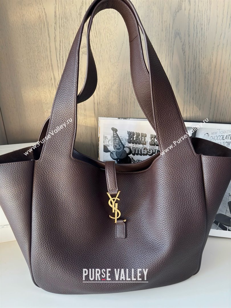 Saint Laurent Bea Tote in Grained Deepskin 763435 Coffee 2025 Top Quality (HONGS-25022702)