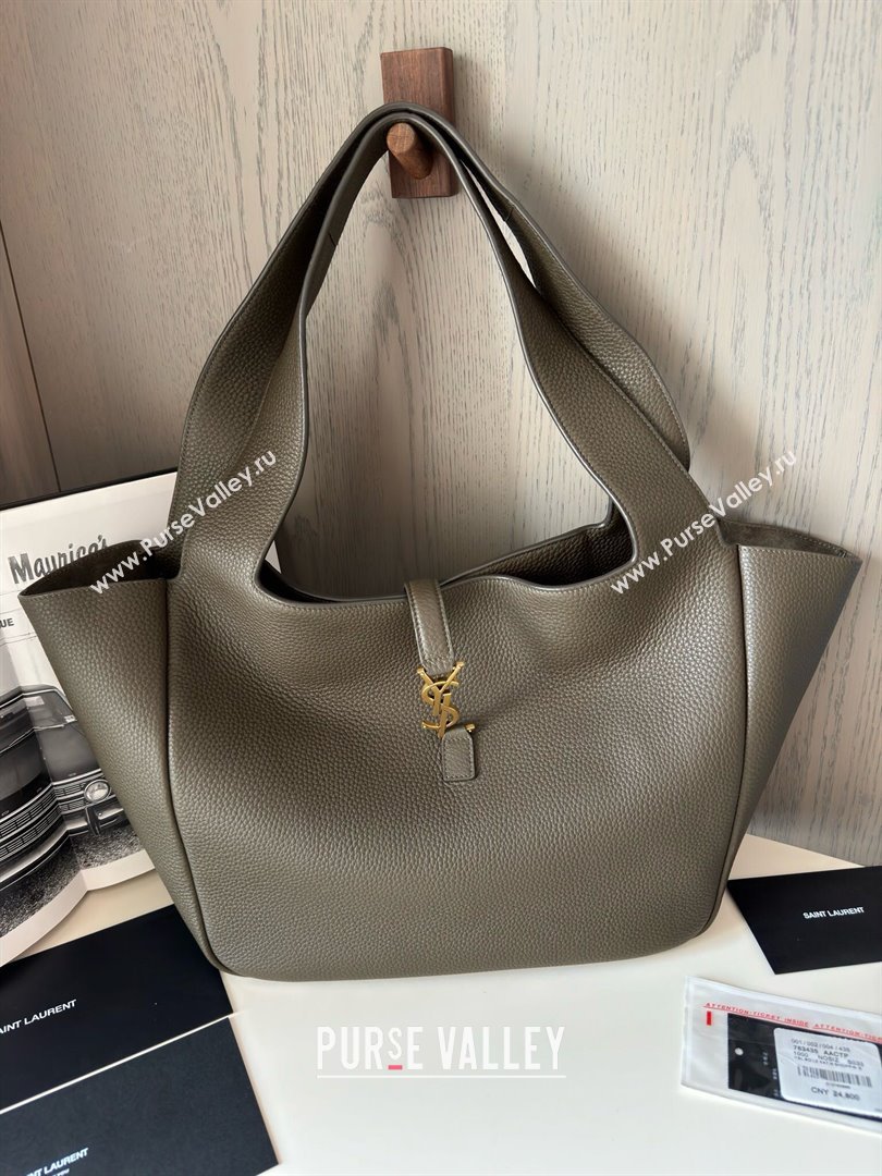 Saint Laurent Bea Tote in Suede 763435 Musk Green 2025 Top Quality (HONGS-25031716)