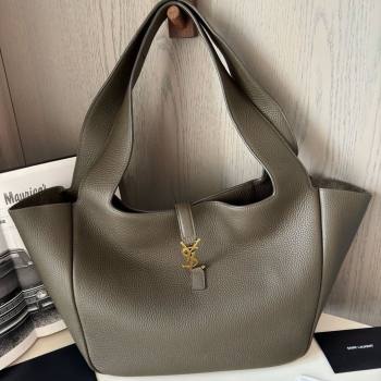 Saint Laurent Bea Tote in Suede 763435 Musk Green 2025 Top Quality (HONGS-25031716)