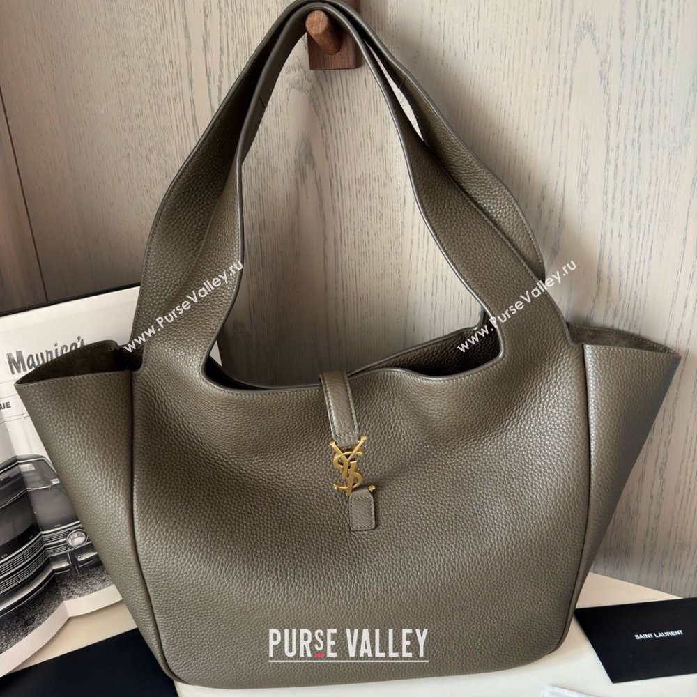 Saint Laurent Bea Tote in Suede 763435 Musk Green 2025 Top Quality (HONGS-25031716)