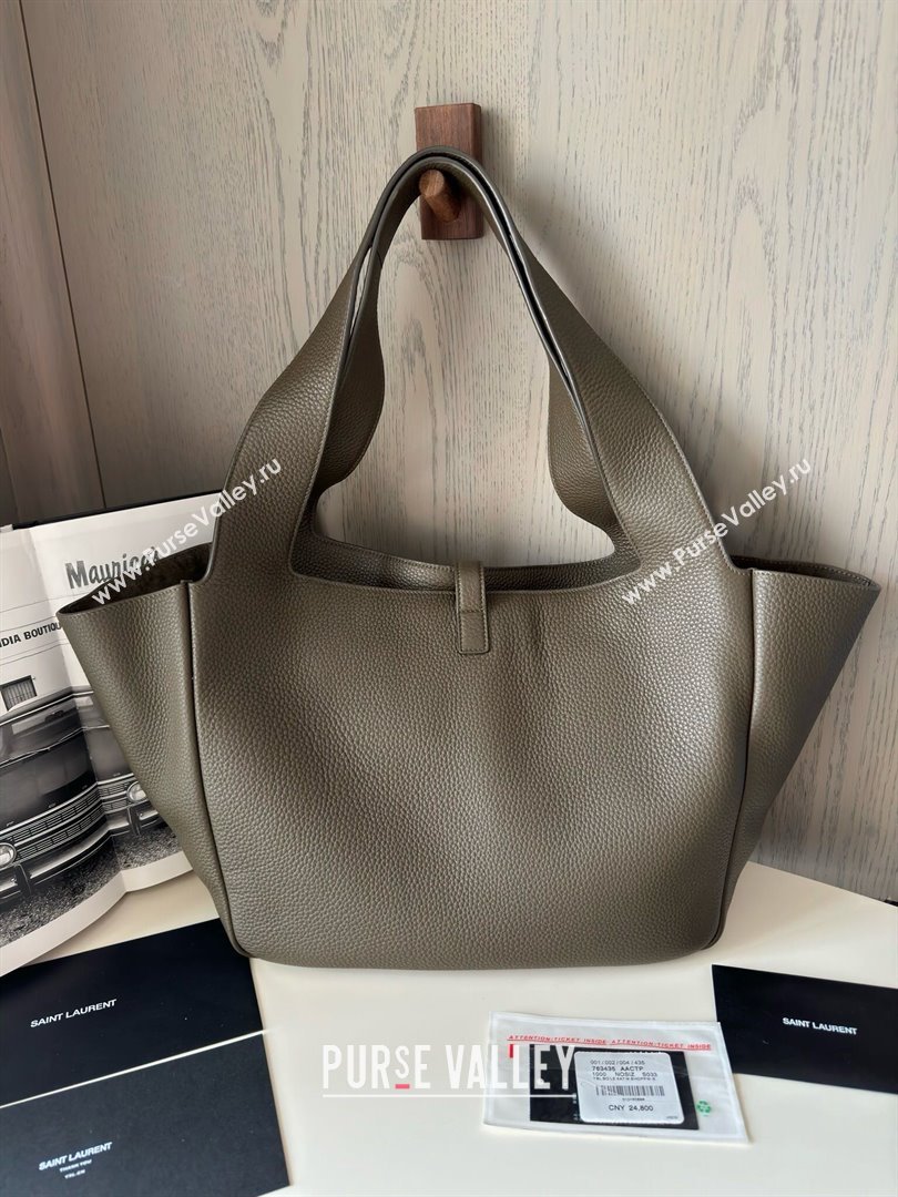 Saint Laurent Bea Tote in Suede 763435 Musk Green 2025 Top Quality (HONGS-25031716)