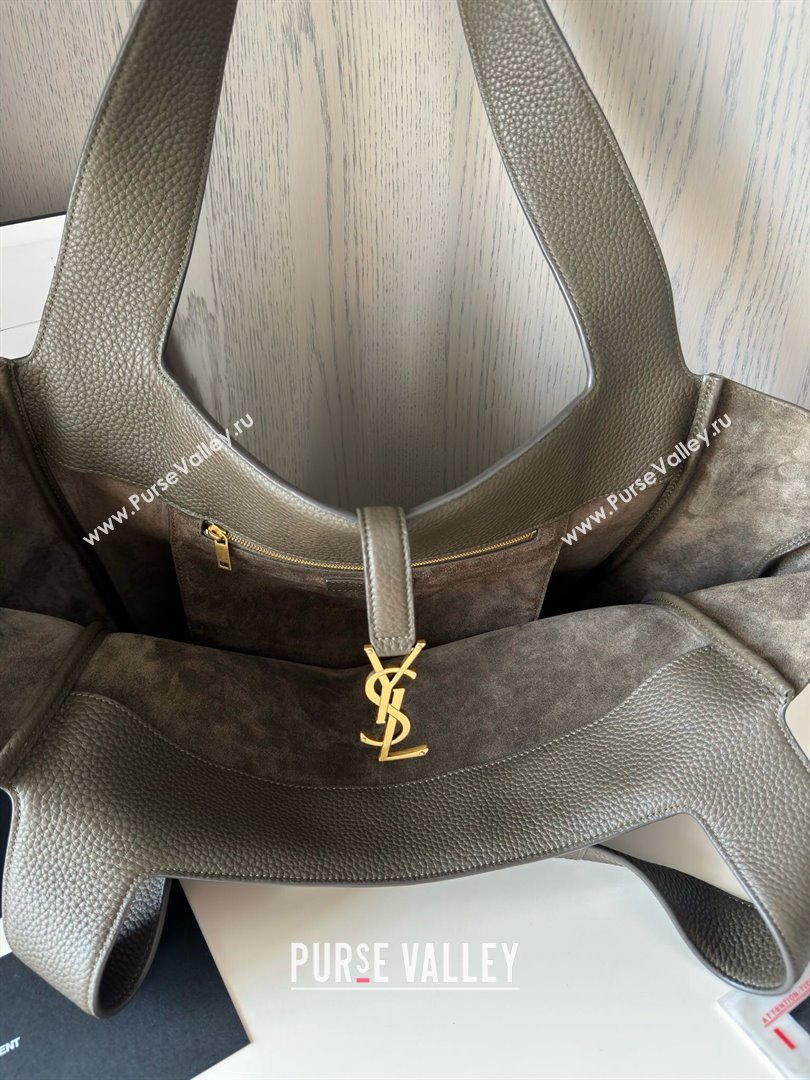 Saint Laurent Bea Tote in Suede 763435 Musk Green 2025 Top Quality (HONGS-25031716)