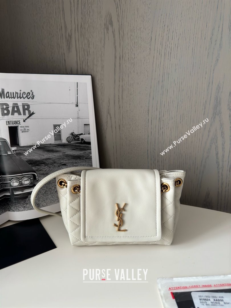 Saint Laurent Monogram Mini Nolita in Lambskin Leather 672738 White 2025 Top Quality (YONGS-25022615)