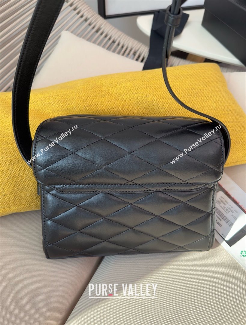 Saint Laurent June Box Bag in Quilted Lambskin 710080 Black 2025 Top Quality (HONGS-25022617)