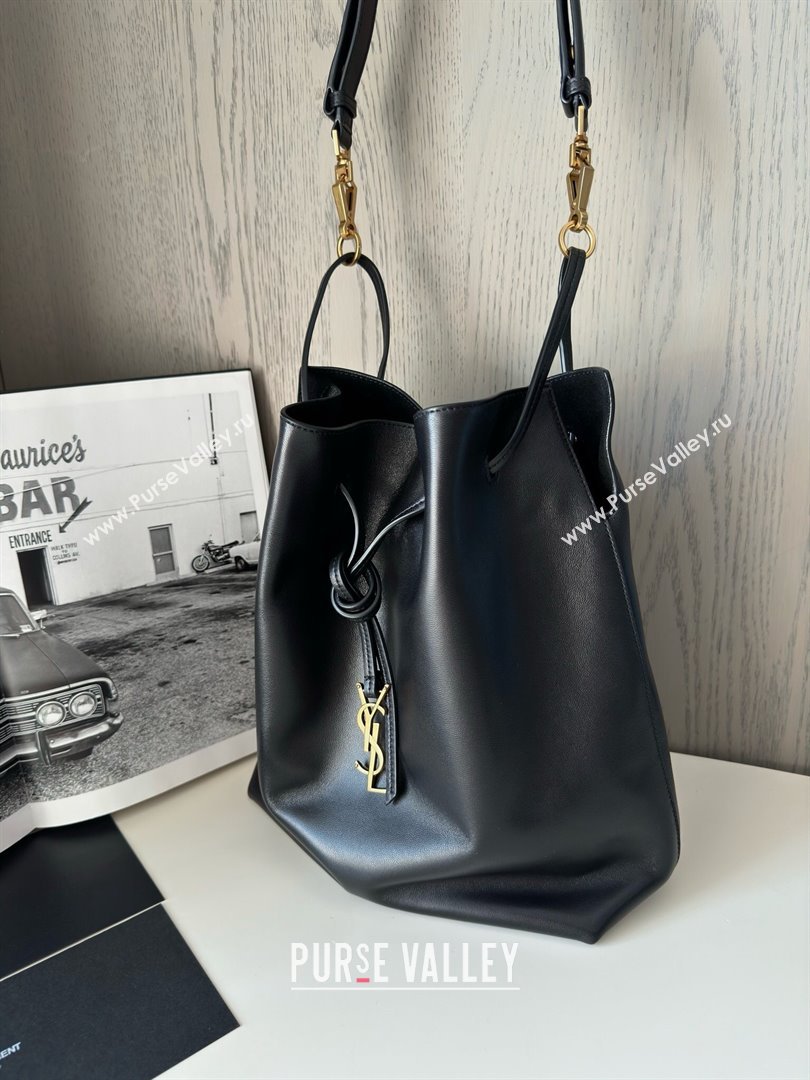 Saint Laurent Paris Vii Pochon Bucket Bag in Black Lambskin 804302 2025 Top Quality (HONGS-25022705)