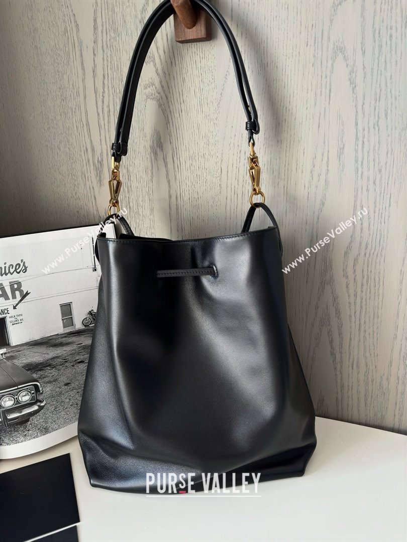 Saint Laurent Paris Vii Pochon Bucket Bag in Black Lambskin 804302 2025 Top Quality (HONGS-25022705)