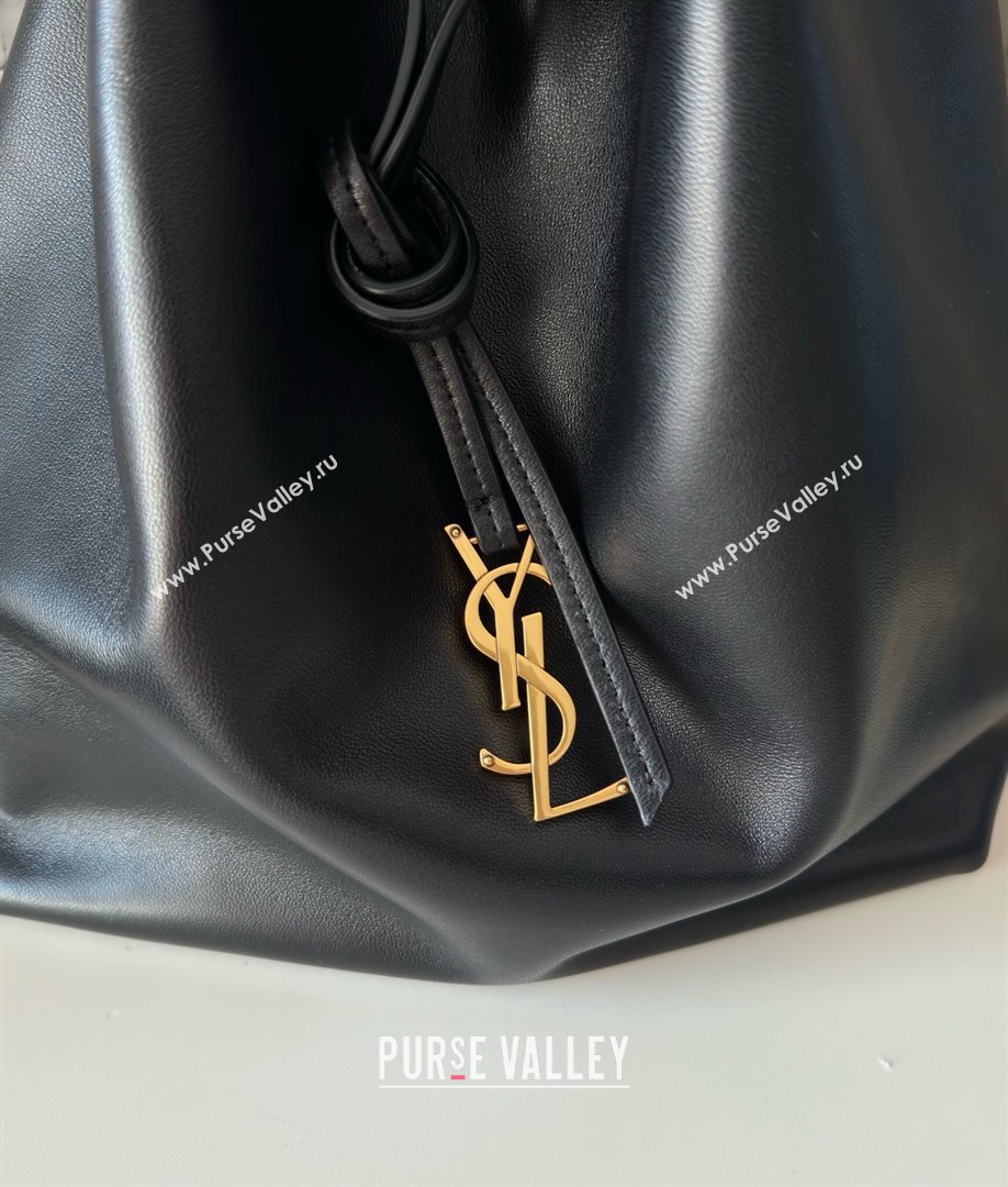 Saint Laurent Paris Vii Pochon Bucket Bag in Black Lambskin 804302 2025 Top Quality (HONGS-25022705)