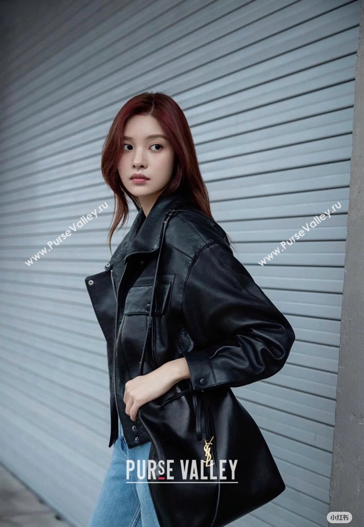 Saint Laurent Paris Vii Pochon Bucket Bag in Black Lambskin 804302 2025 Top Quality (HONGS-25022705)