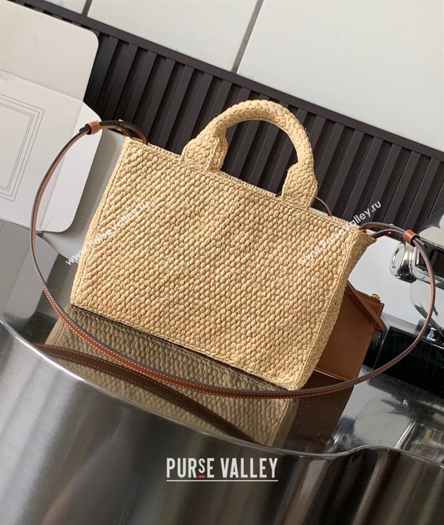 Celine Small Cabas Thais in Raffia and Calfskin 199162 Brown 2025 (BPP-25022604)