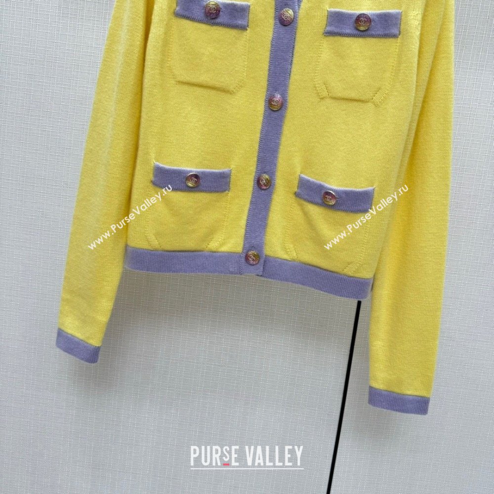 Chanel Cashmere Cardigan CH113020 Yellow 2023 (Q-23113020)