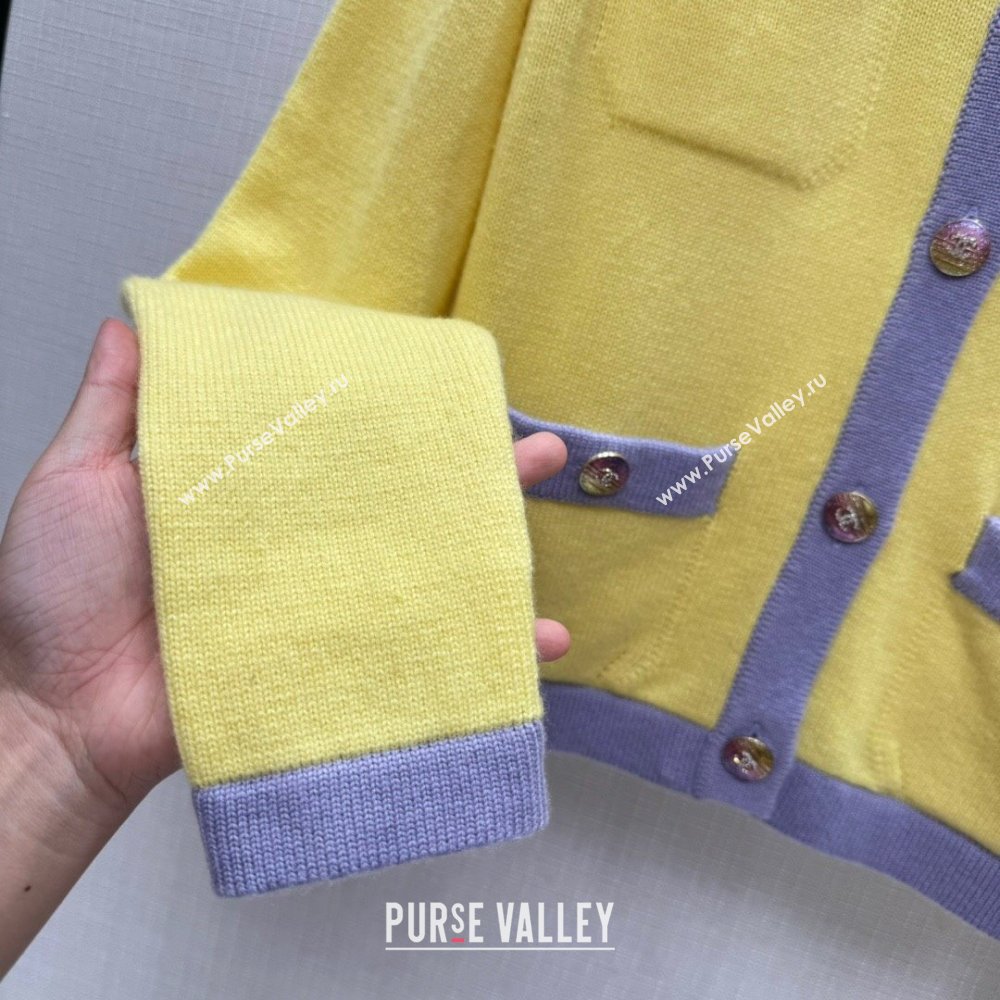 Chanel Cashmere Cardigan CH113020 Yellow 2023 (Q-23113020)