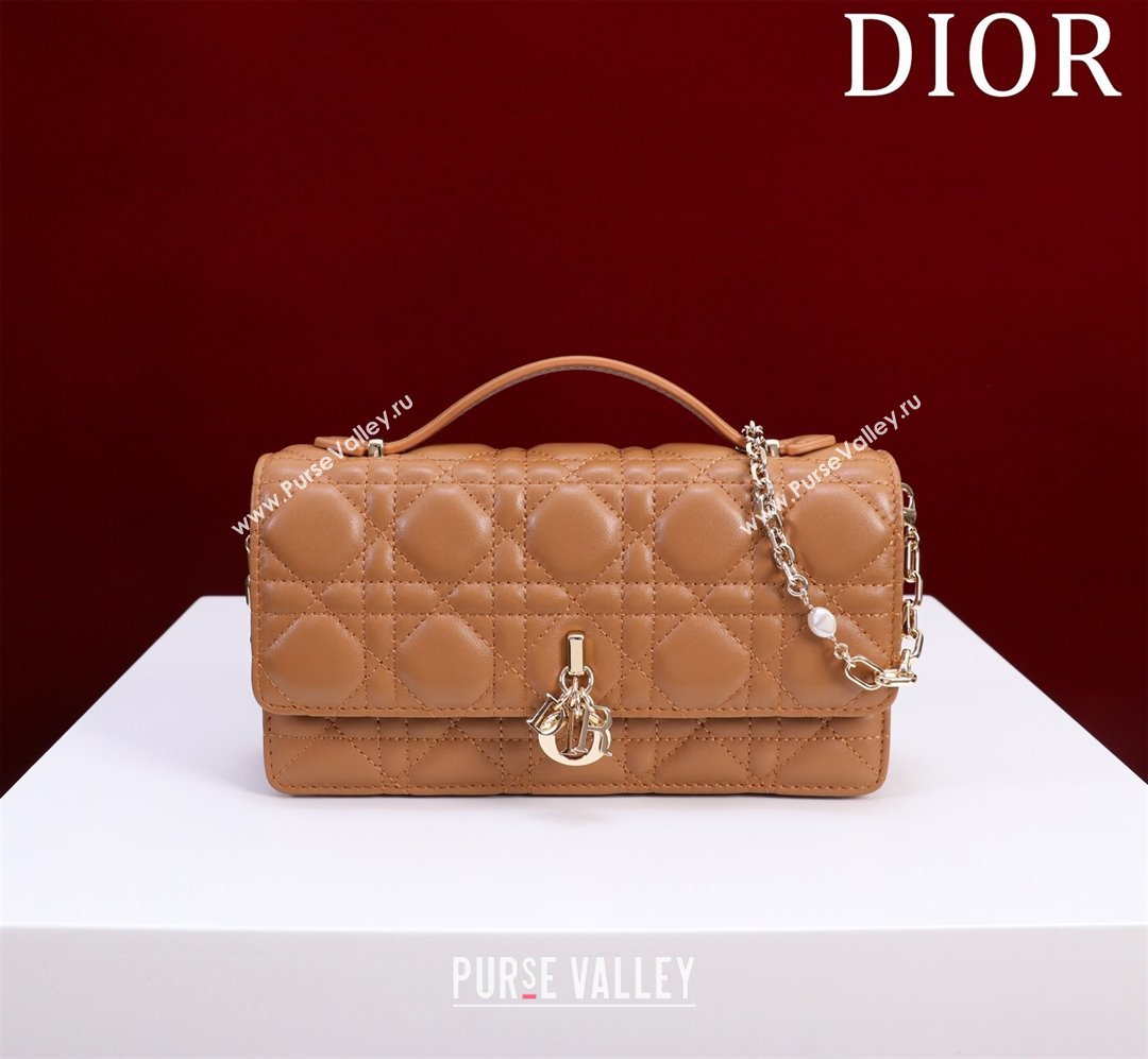 Dior My Dior Mini Bag in Cannage Lambskin 0980 Brown 2024 (DMZ-24050707)