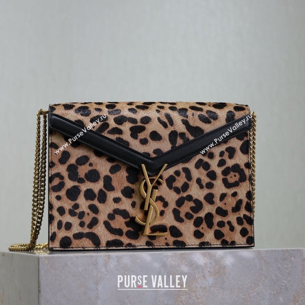 Saint Laurent Cassandra Monogram Clasp Bag in Pony Hair Leather 532750 Leopard 2025 (MHUI-25022115)