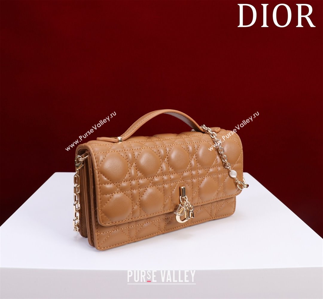 Dior My Dior Mini Bag in Cannage Lambskin 0980 Brown 2024 (DMZ-24050707)