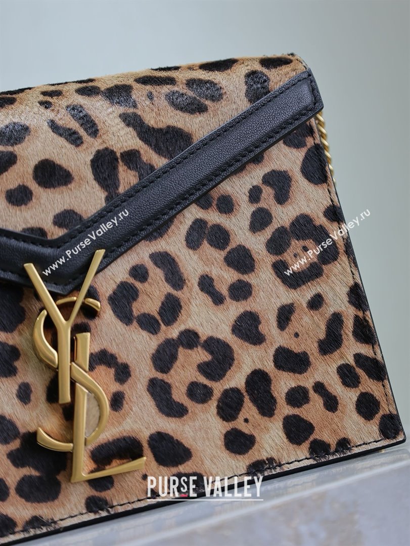 Saint Laurent Cassandra Monogram Clasp Bag in Pony Hair Leather 532750 Leopard 2025 (MHUI-25022115)