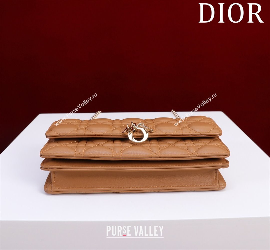 Dior My Dior Mini Bag in Cannage Lambskin 0980 Brown 2024 (DMZ-24050707)