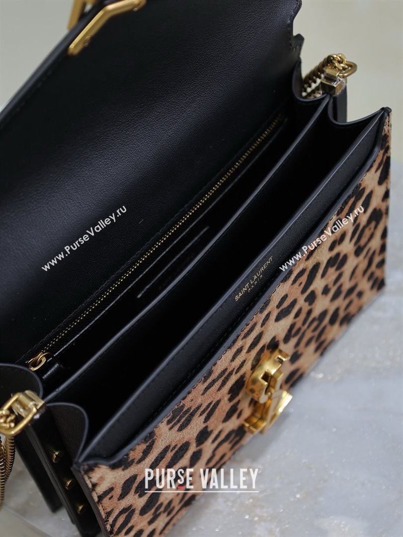 Saint Laurent Cassandra Monogram Clasp Bag in Pony Hair Leather 532750 Leopard 2025 (MHUI-25022115)