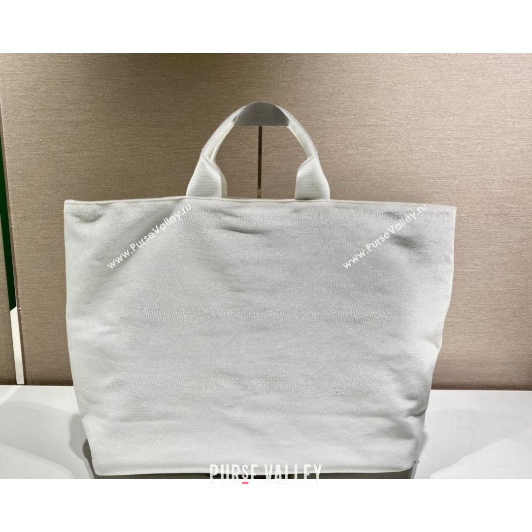 Prada Drill Fabric Tote Bag 2VG081 White 2021 (YZ-21080431)