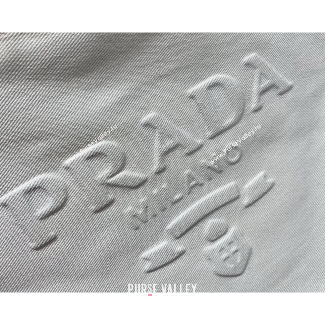 Prada Drill Fabric Tote Bag 2VG081 White 2021 (YZ-21080431)