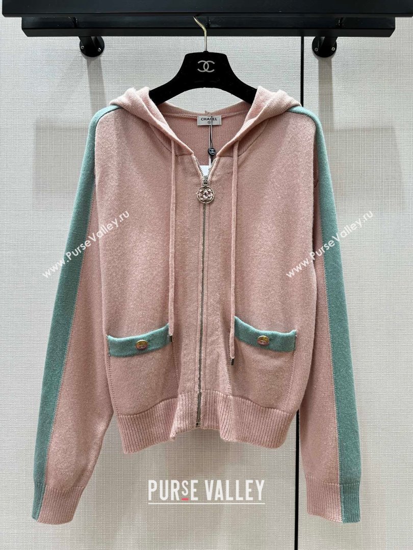 Chanel Cashmere Zipped Cardgian CH113022 Pink 2023 (Q-23113022)