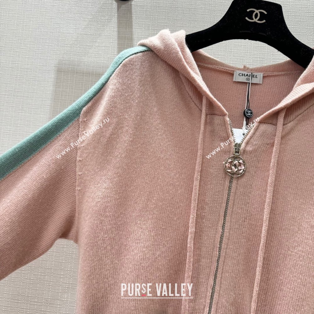 Chanel Cashmere Zipped Cardgian CH113022 Pink 2023 (Q-23113022)