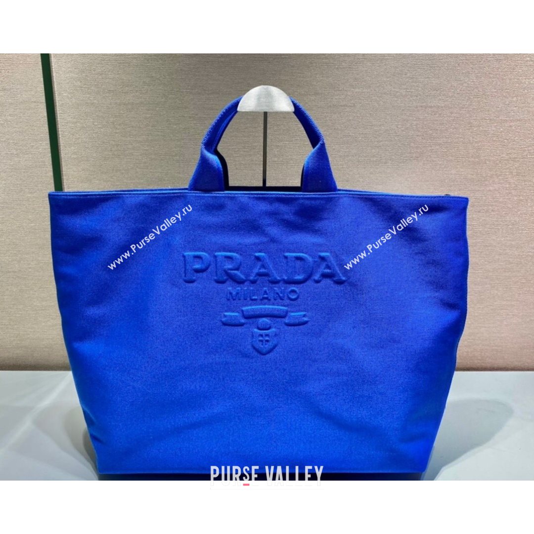 Prada Drill Fabric Tote Bag 2VG081 Blue 2021 (YZ-21080432)