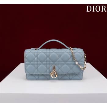 Dior My Dior Mini Bag in Cannage Lambskin 0980 Blue 2024 (DMZ-24050708)
