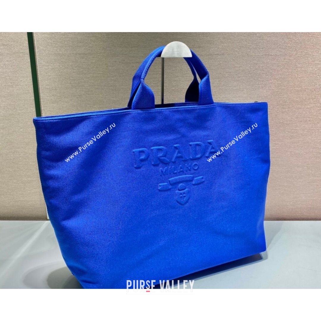 Prada Drill Fabric Tote Bag 2VG081 Blue 2021 (YZ-21080432)