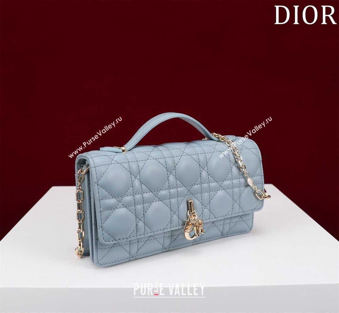 Dior My Dior Mini Bag in Cannage Lambskin 0980 Blue 2024 (DMZ-24050708)