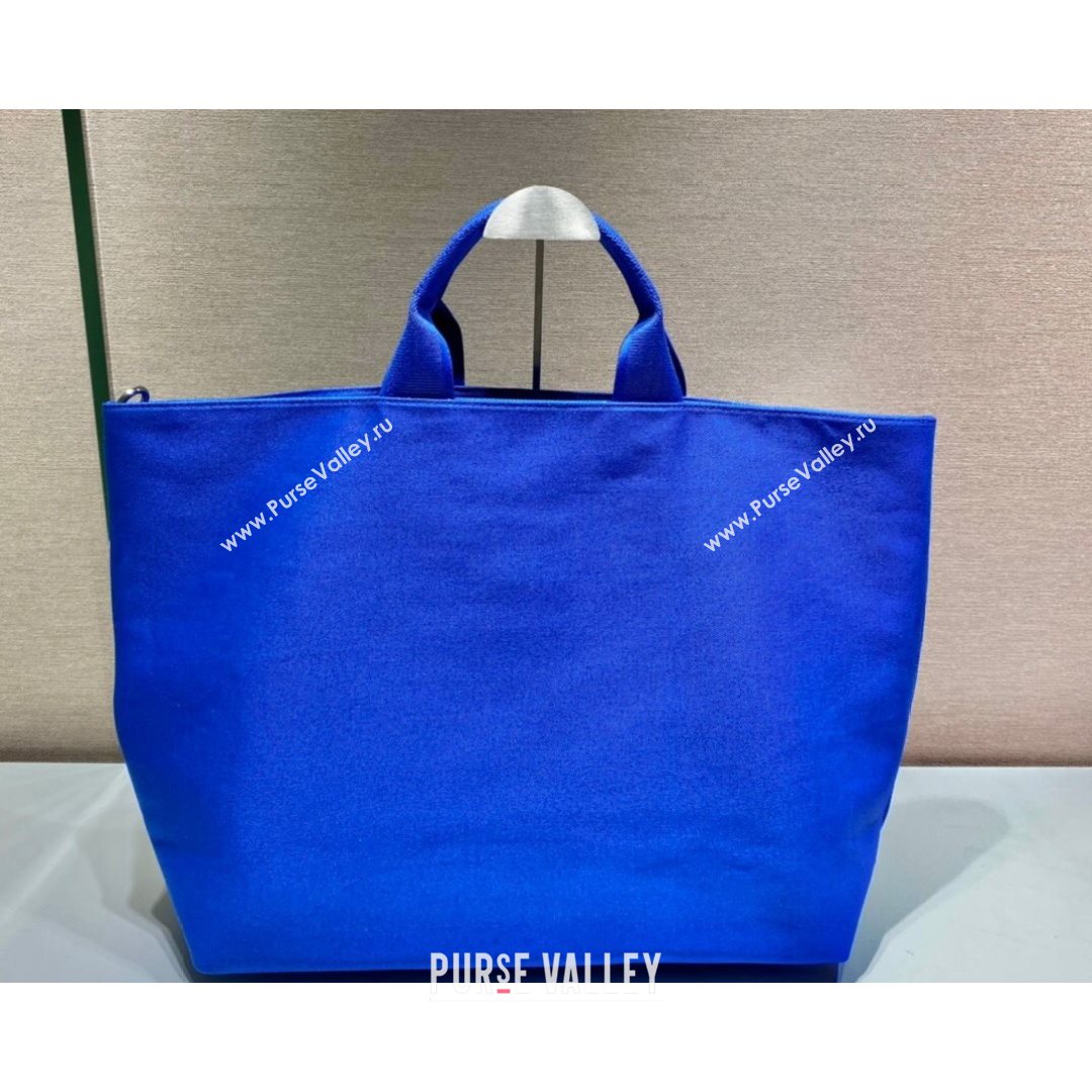 Prada Drill Fabric Tote Bag 2VG081 Blue 2021 (YZ-21080432)