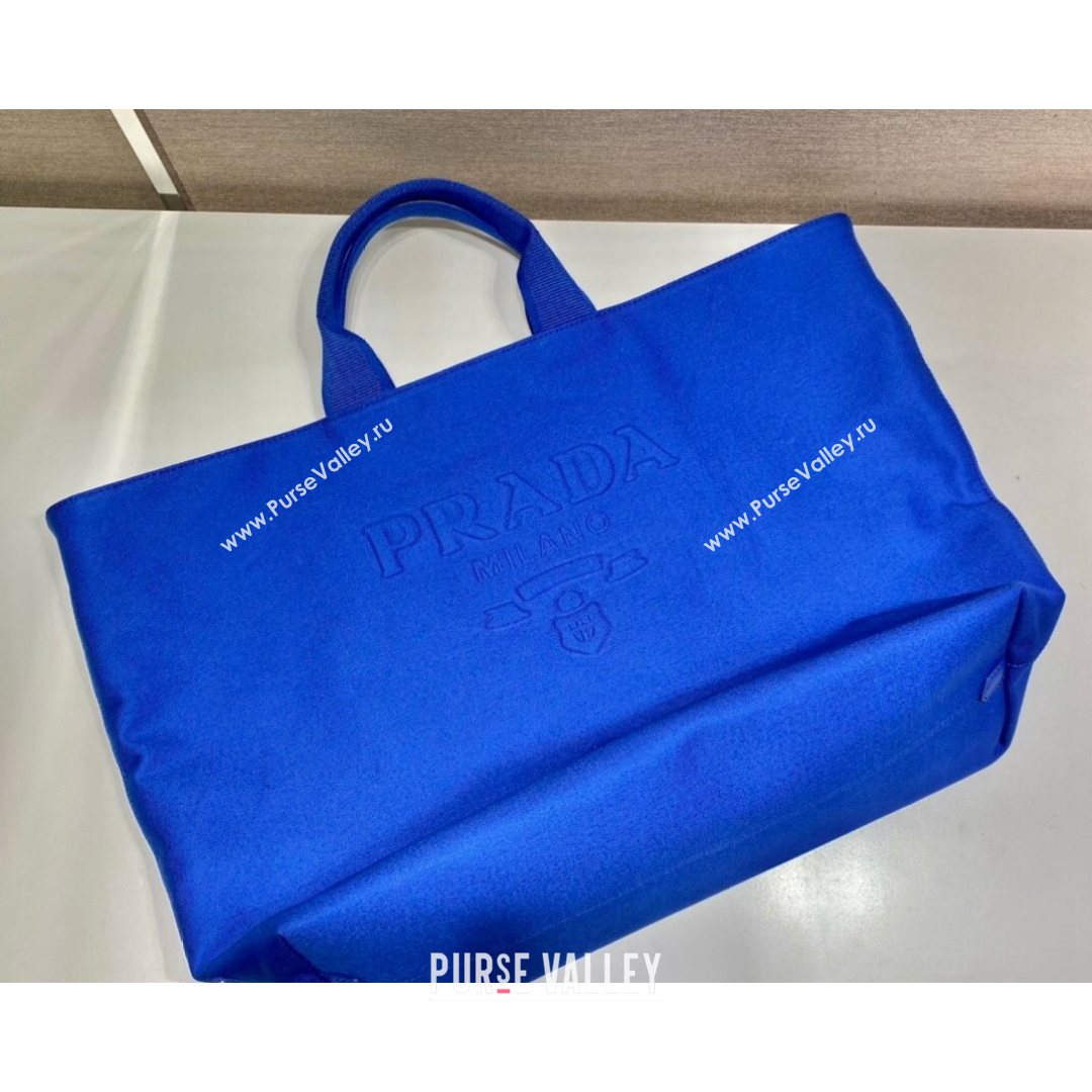 Prada Drill Fabric Tote Bag 2VG081 Blue 2021 (YZ-21080432)