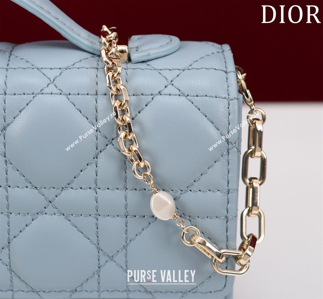 Dior My Dior Mini Bag in Cannage Lambskin 0980 Blue 2024 (DMZ-24050708)