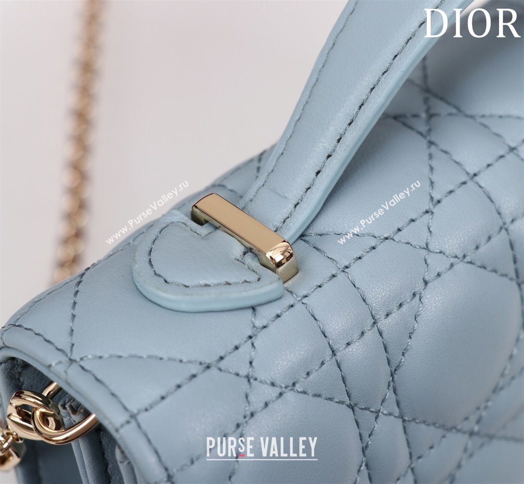 Dior My Dior Mini Bag in Cannage Lambskin 0980 Blue 2024 (DMZ-24050708)