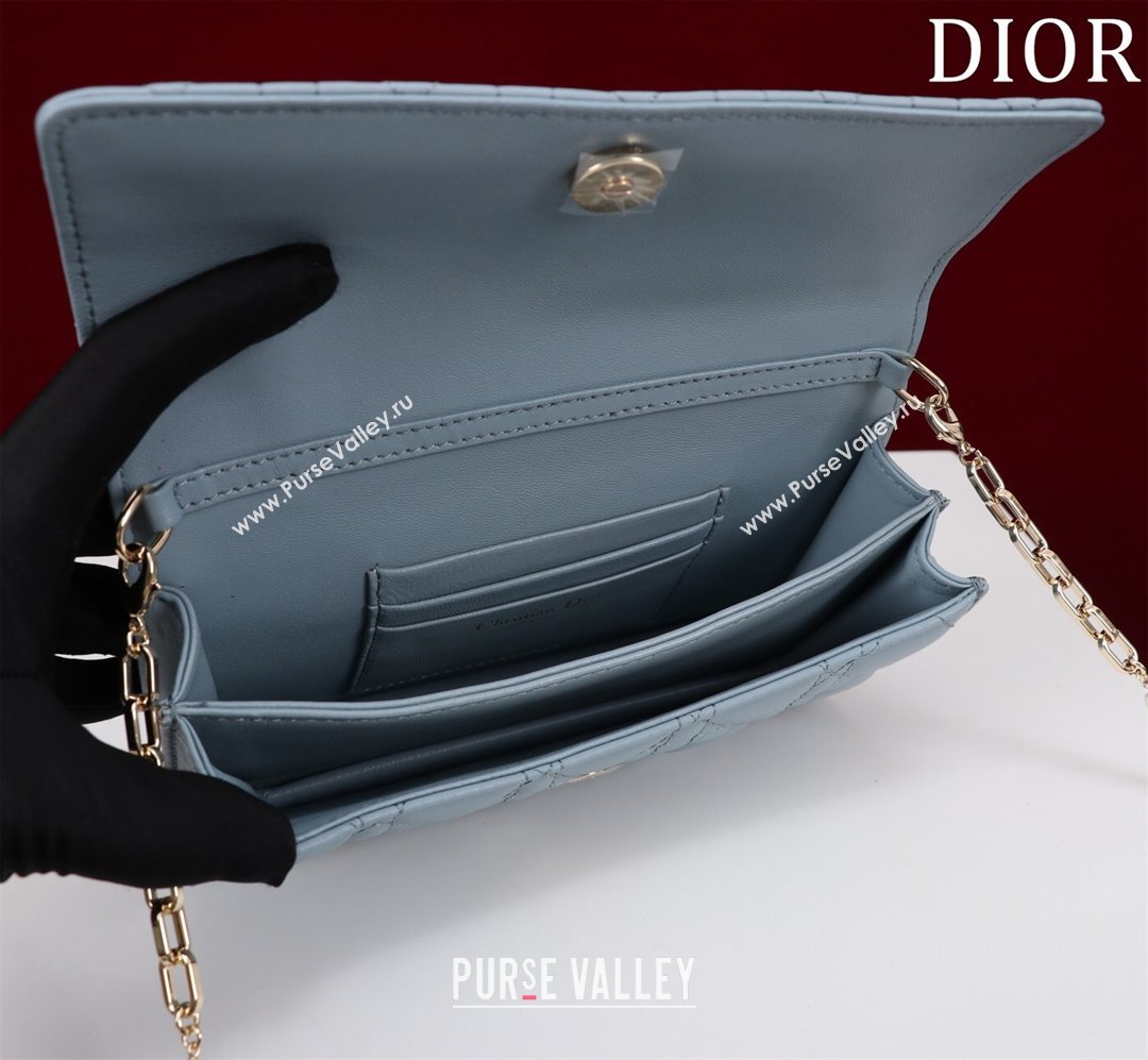 Dior My Dior Mini Bag in Cannage Lambskin 0980 Blue 2024 (DMZ-24050708)