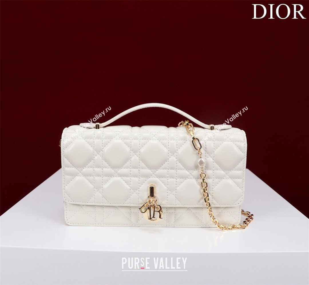 Dior My Dior Mini Bag in Black Cannage Lambskin 0980 White 2024 (DMZ-24050710)