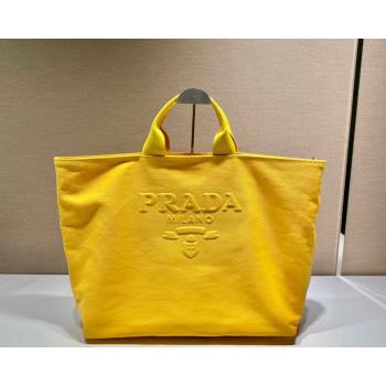 Prada Drill Fabric Tote Bag 2VG081 Sunny Yellow 2021 (YZ-21080433)