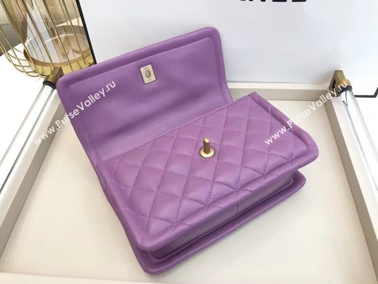 Chanel Quilted Lambskin Large Flap Bag with Metal Button AS2056 Purple 2020 TOP (SMJD-20112322)