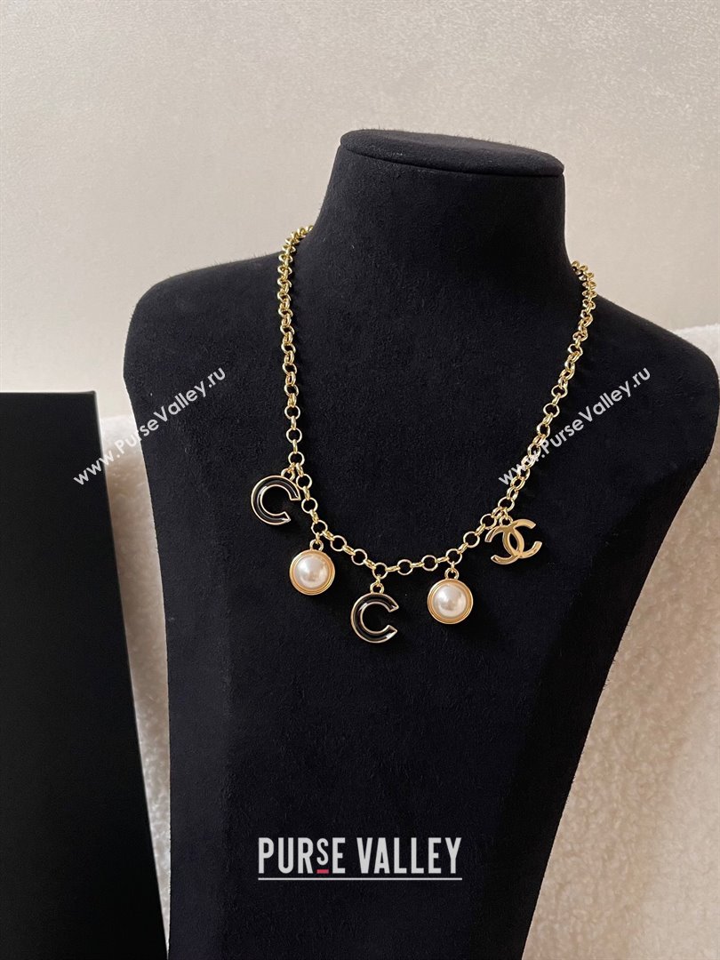 Chanel CoCo Necklace CH101107 Gold/Black 2024 (YF-24101107)