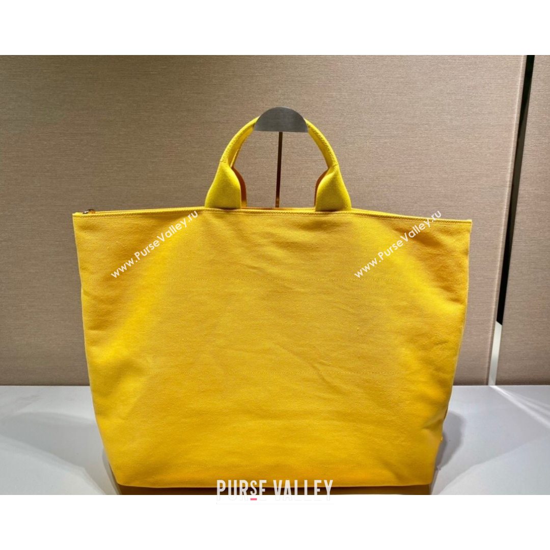 Prada Drill Fabric Tote Bag 2VG081 Sunny Yellow 2021 (YZ-21080433)