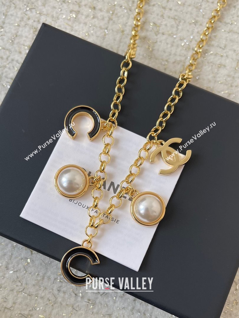 Chanel CoCo Necklace CH101107 Gold/Black 2024 (YF-24101107)