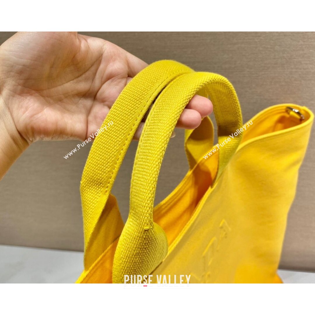 Prada Drill Fabric Tote Bag 2VG081 Sunny Yellow 2021 (YZ-21080433)