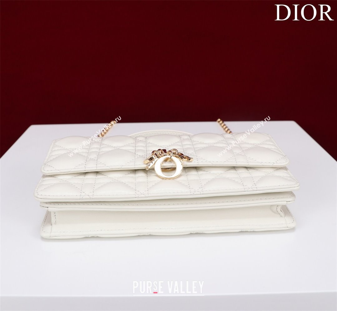 Dior My Dior Mini Bag in Black Cannage Lambskin 0980 White 2024 (DMZ-24050710)