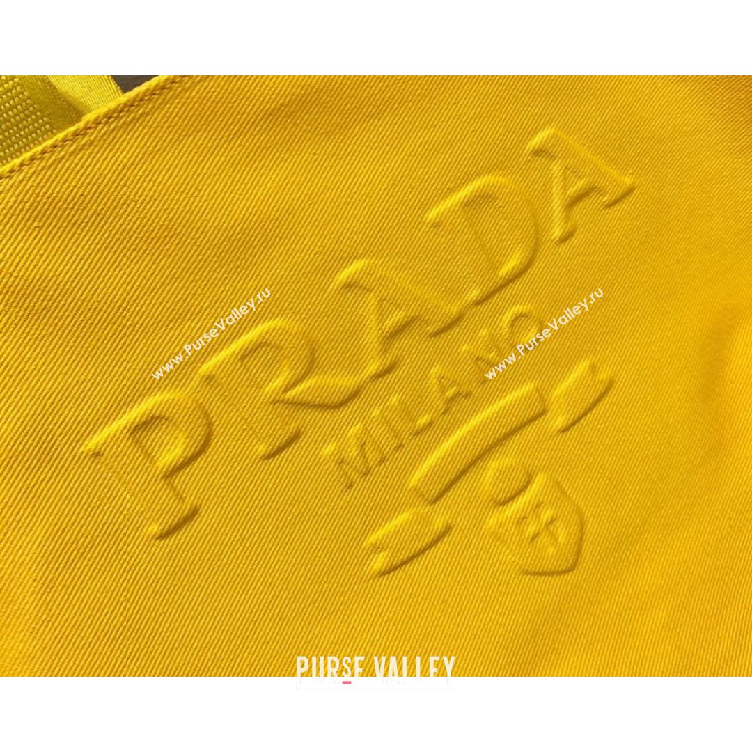 Prada Drill Fabric Tote Bag 2VG081 Sunny Yellow 2021 (YZ-21080433)