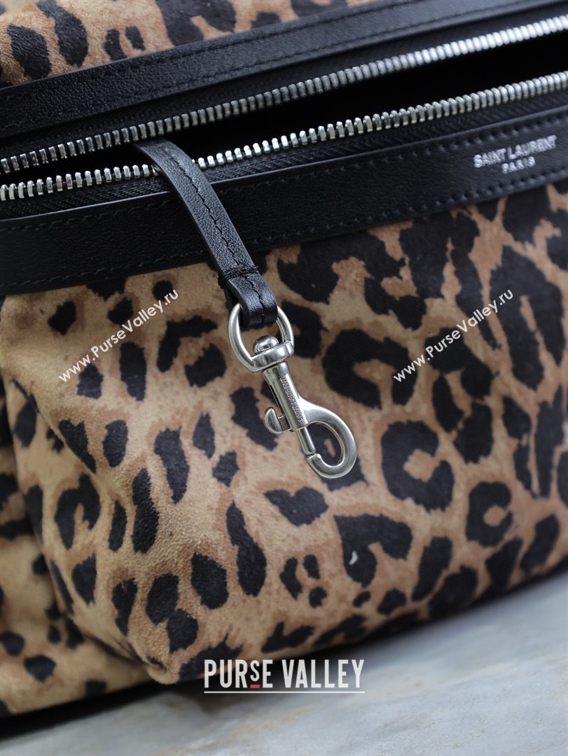 Saint Laurent City Backpack in Leopard Fabric 326865 2025 (MHUI-25022117)