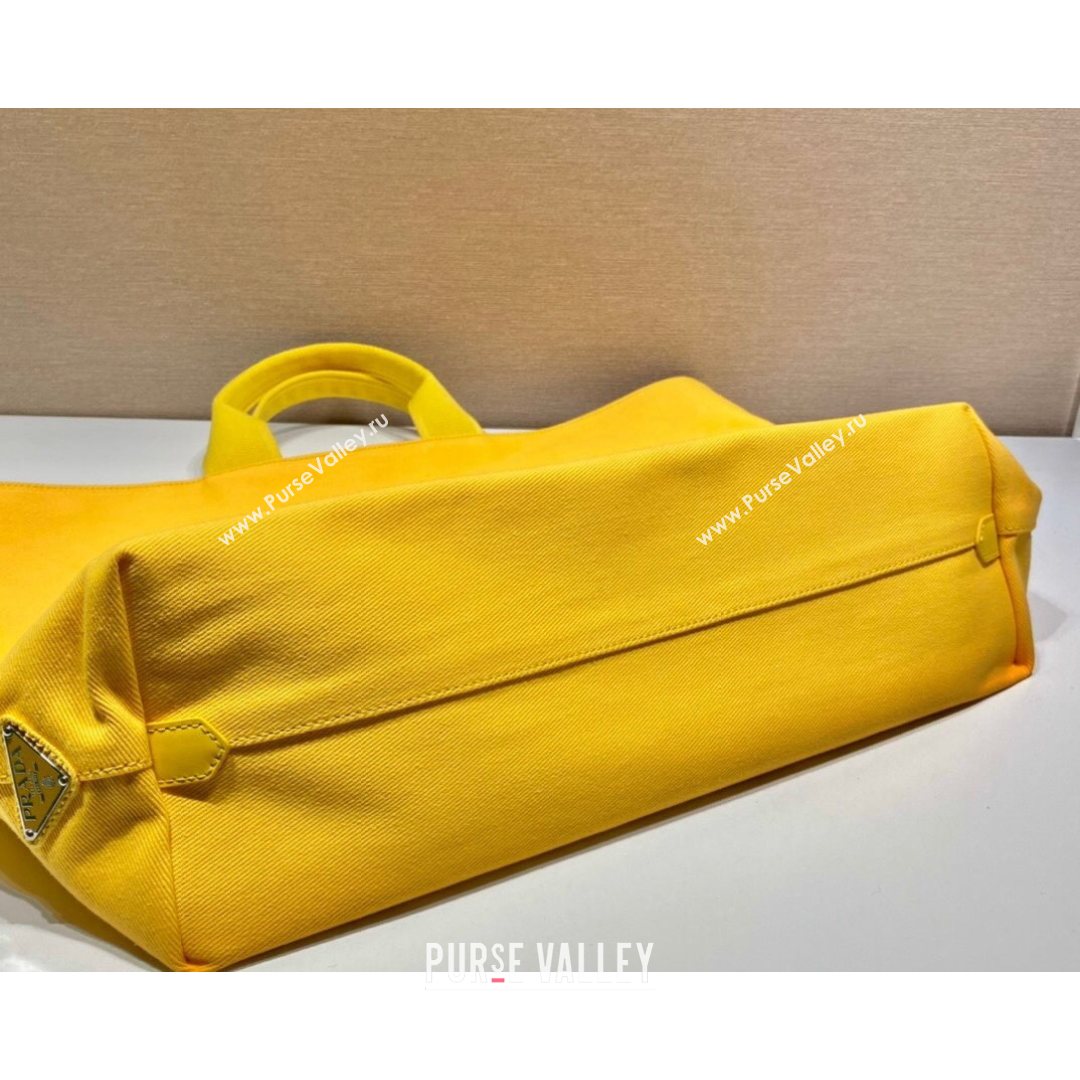 Prada Drill Fabric Tote Bag 2VG081 Sunny Yellow 2021 (YZ-21080433)