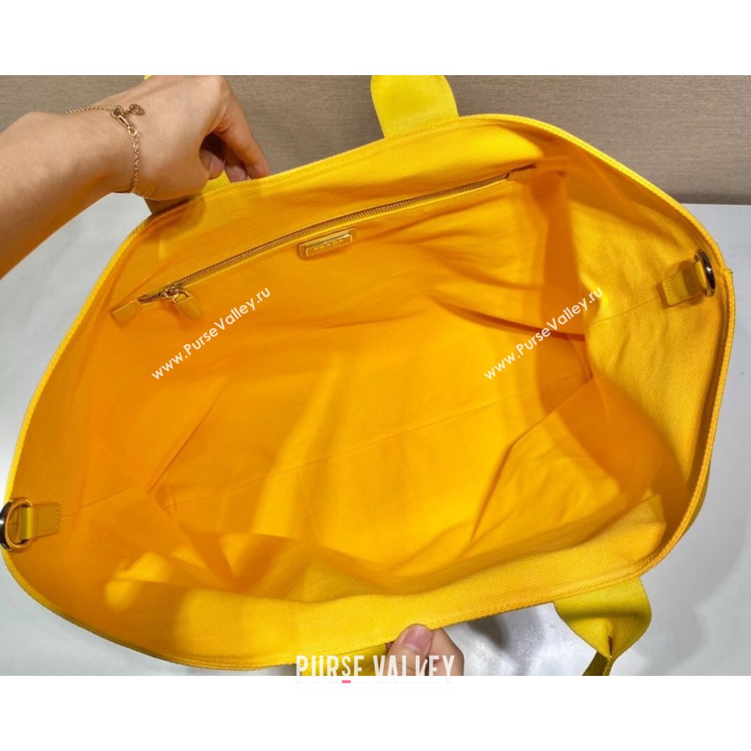 Prada Drill Fabric Tote Bag 2VG081 Sunny Yellow 2021 (YZ-21080433)