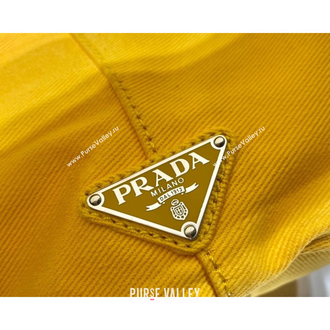 Prada Drill Fabric Tote Bag 2VG081 Sunny Yellow 2021 (YZ-21080433)