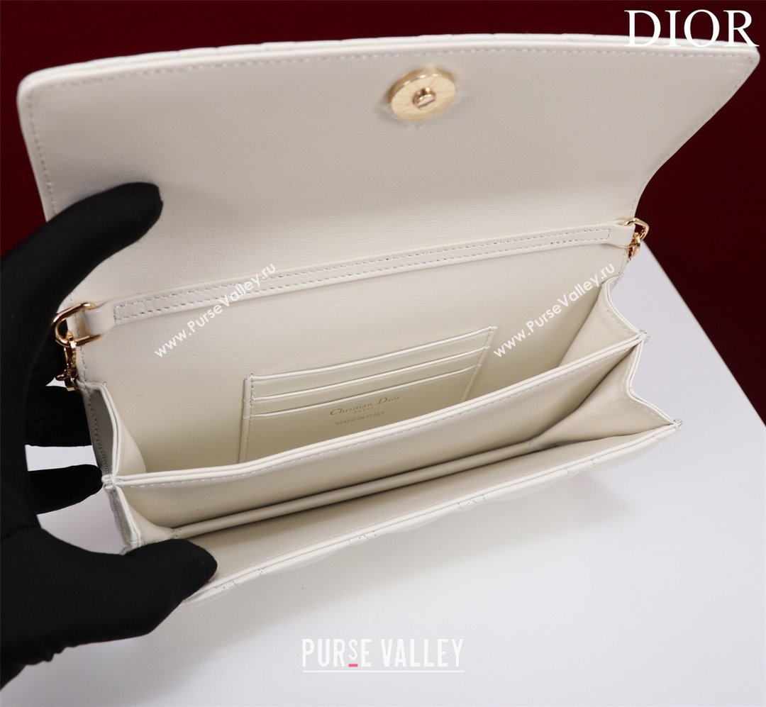 Dior My Dior Mini Bag in Black Cannage Lambskin 0980 White 2024 (DMZ-24050710)